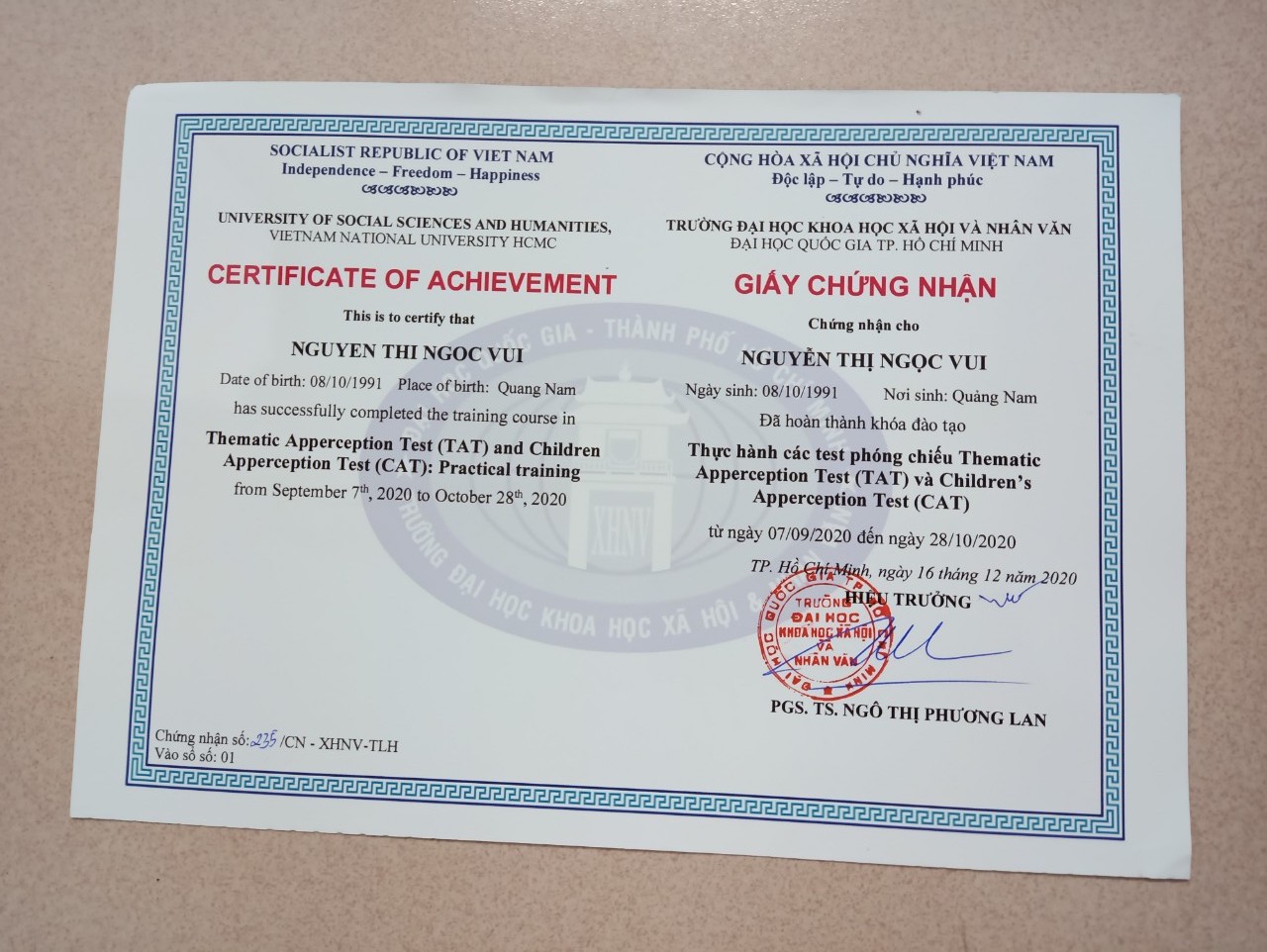Certificate