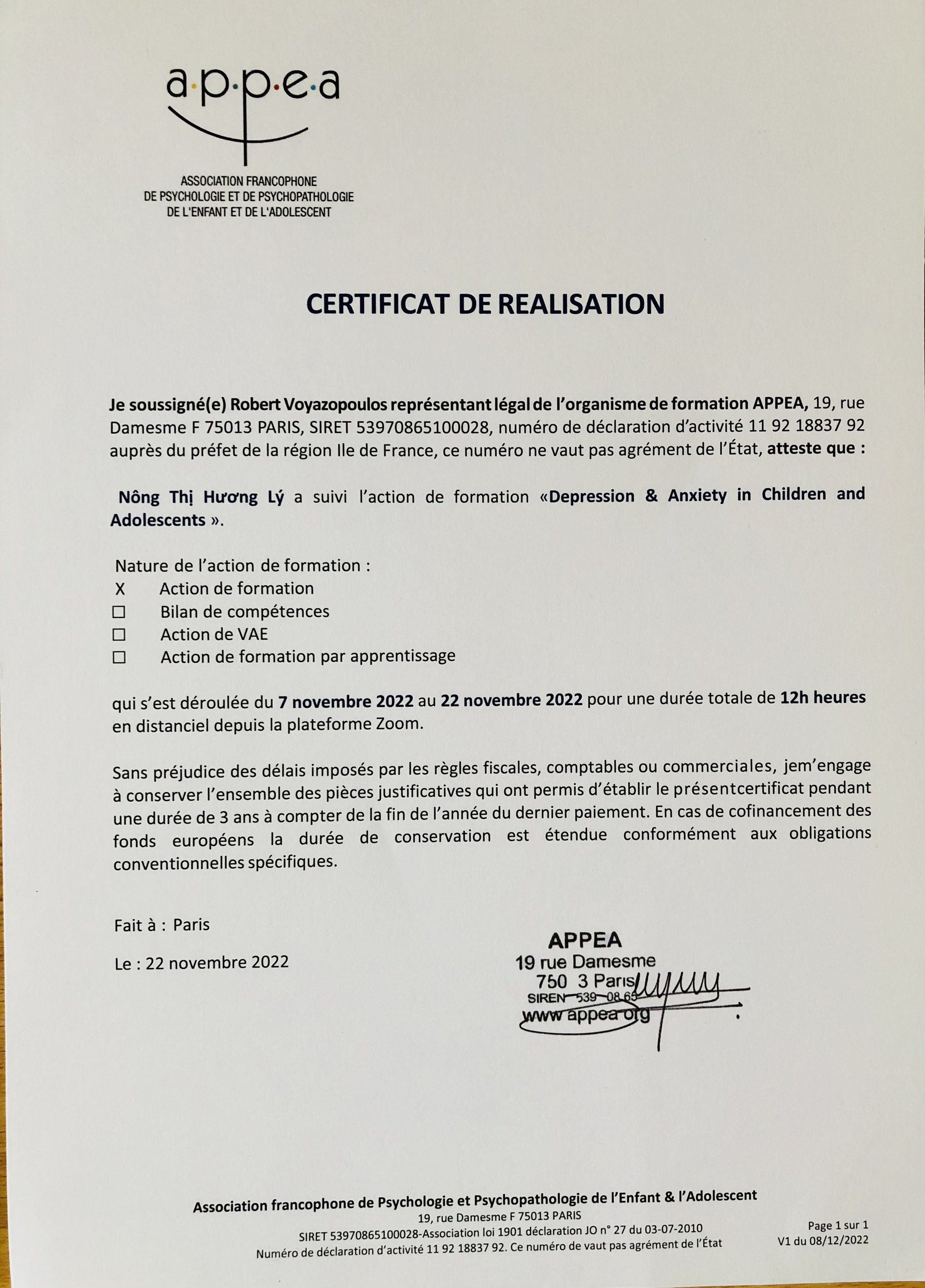 Certificate